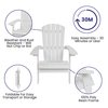 Flash Furniture White Side Table and 2 Folding Adirondack Chairs JJ-C14505-2-T14001-WH-GG